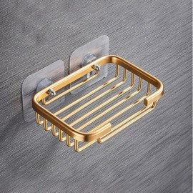 Gold Bar Soap Holder for Shower Wall,Stainless Steel Adhesive Soap Dish for Bathroom,Drill Free Soap Holder Storage Rack Soap Dishes Holders and Dispensers Bathroom Accessories，Easy to Install
