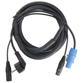 Pronomic Stage EUPPD-2.5 Hybrid Cable Schuko/Powercon Compatible + DMX 3-Pin 2.5 m (Ideal for Wiring Lighting Effects & Stage Lighting)
