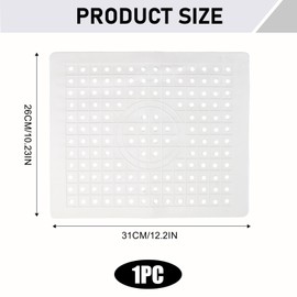 Sink Protective Mat Sink Mat Square Coasters Drip Mat Sink Insert Square with Drain Hole Non-Slip for Kitchen Sink, Protects Cutlery and Glassware, White (Pack of 1