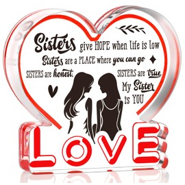 Sister Gifts from Sister, Soul Sister Bestie Friend Gifts for Women, Sister in Law Adult Big Little Sister Gift Ideas, Birthday Christmas Love Gifts for Sister Presents, Desk Decor Plaque Acrylic Sign