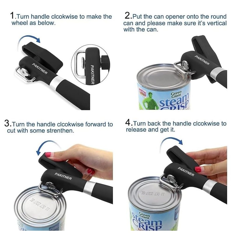 KOMUNJ Multi-purpose opener, safety can opener, ergonomic non-slip design with