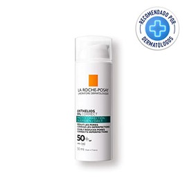 La Roche-Posay Anthelios Oil Correct Protector Solar Facial Matificante FPS 50+ que Corrige Imperfecciones, Reduce Poros y Brinda Efecto Sebo-Regulado