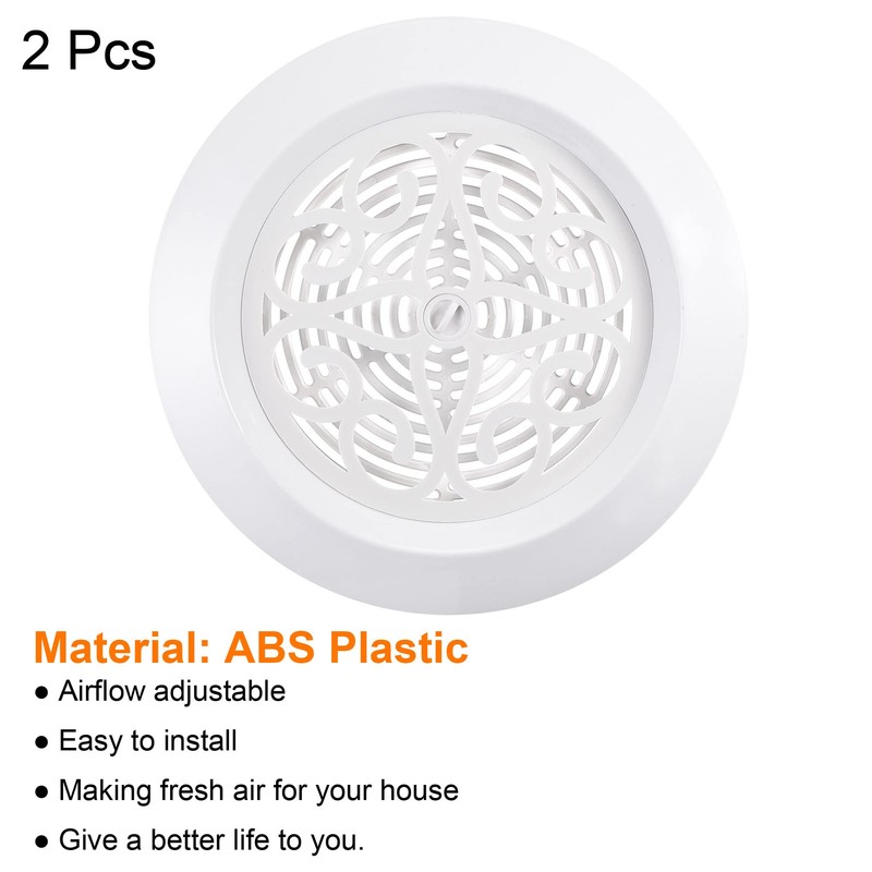 MECCANIXITY Round Air Vent 6 Inch Adjustable Pattern Screen Grille