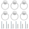 Bonsicoky 6Pcs White Ring Handle Knobs Round Ring Drawer Hardware