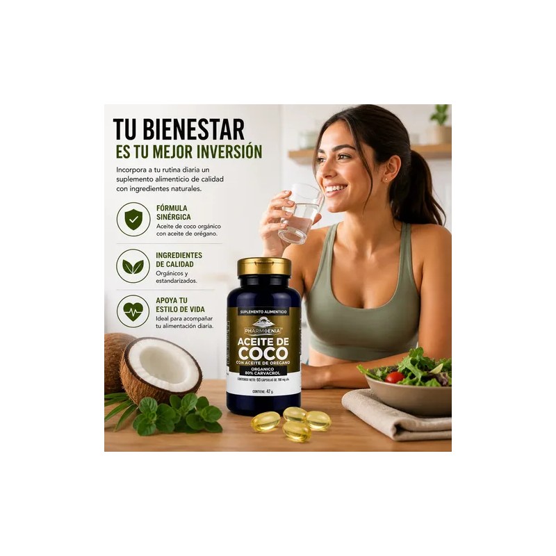 Capsulas De Aceite De Coco Con Aceite De Oregano 60