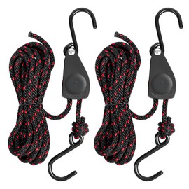 2PCS Kayak Tie Downs Straps, 1/4" x 12ft Adjustable Tie Down Straps Canoe Bow and Stern Tie Down Strap,Heavy Duty Tie Downs Hanger Kayak Accessories