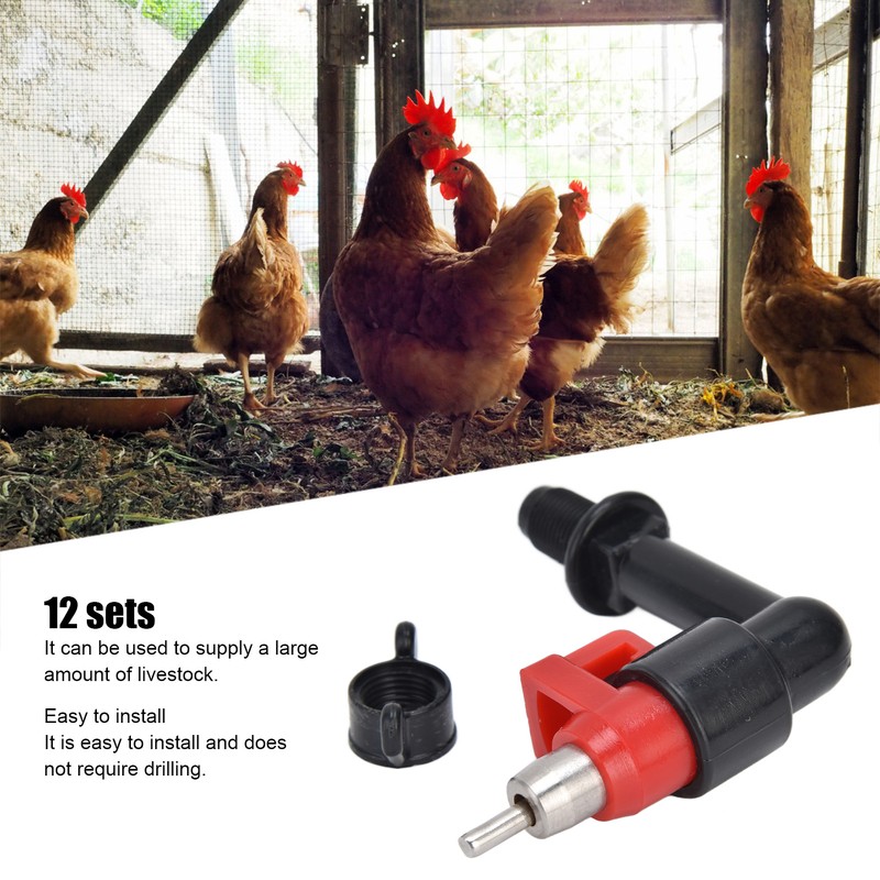 12Set G1/8 Male Thread Chicken Water Cup Automatic Switchable Chicken