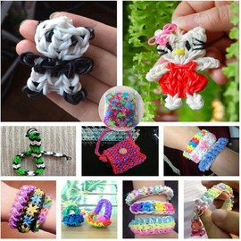 Loom Bands S Clips DIY Bracelet Woven Connector S Clips Rubber Band Plastic Connectors Clip for Weaving Bracelet Necklace Jewelry Accessories (200 White+200 Colourful)