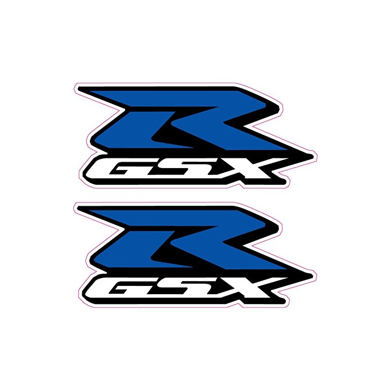 2 x GSXR Suzuki Motorcycle Stickers-Blue 'R'-Decals Quality Printed Vinyl