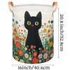 Large Laundry Hamper Basket Black Cat Round Collapsible Storage Organizer