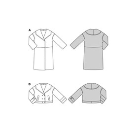 BURDA X05860BURDA Misses' Double-Breasted Jacket and Coat Sewing Pattern Packet, Design Code B5860, Sizes 8-18 (34-44)