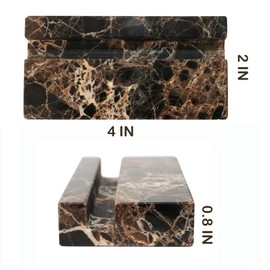 NAVISSORY Marble Business Card Holder for Desk, Brown Card Display Stand, 25 Cards Capacity