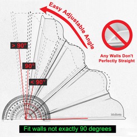 Mofason Silicone Shower Splash Guard, XXL Clear Bathtub Corner Splash Guard, Bathroom Shower Water Guard with Self-Adhesive, Can Be Adjustable Angle in Washbasin, Tubs, Sinks Etc - 2Pack