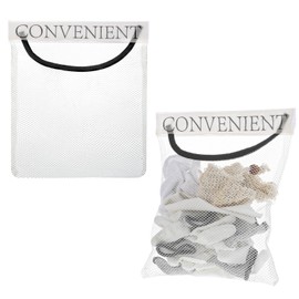 4 Pack Sticky Wall Mount Mesh Trash Bag, Mesh Storage Net Trash Bag Organizer Garbage Bags Holder Meshs Convenient Storage Organizer, Net Bags Dispenser Grocery Bages Storages for Home Kitchen Grocery