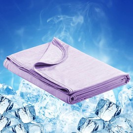LUXEAR Cooling Blanket Keep Cool in Summer, 51 X 67in Twin or Baby Size Blanket for Adults, Children Japanese Q-Max >0.5 Technology Arc-Chill Cooling Fiber Breathable Comfortable All-Season-Purple