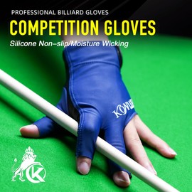 KONLLEN Gloves New Stretch Fabrics Billiard Gloves One Piece Five Colors L/XL Non-Slip Left Right Pool Glove Snooker Glove Billiard Accessories