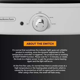 1200w HotPot Versatile Baking Smokeless Single Temp Control, Hot-Pot Grill with Nonstick Coating for BBQ, Steaks, Shabu (V3)