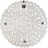 Northlight 24" Brushed Antique White Damask Round Wall Panel