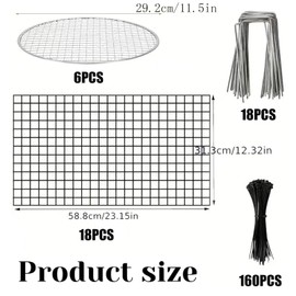 YYRZZ 6 Pack Wire Plant Protector with Cover, 23.15" x 12.32" Metal Wire Mesh Plant Protector with Cover Garden Plant Cages, Garden Protection from Rabbit & Chicken