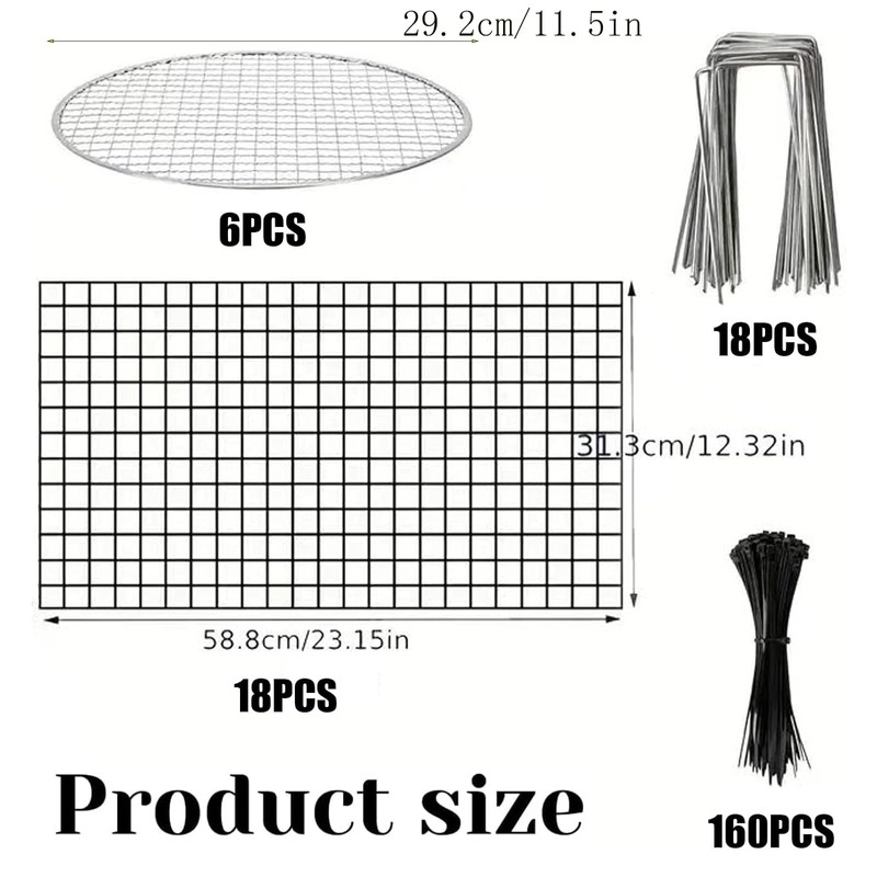 6 Pack Wire Plant Protector with Cover, 23.15" x 12.32"