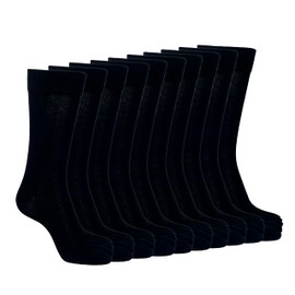 RENFRO Men's Five Toe Socks, Business Socks, Set of 10, Cotton, Deodorizing, Antibacterial, Deodorizing, Black, 9.8 - 11.0 inches (25 - 28 cm), Crew Length Black Thin