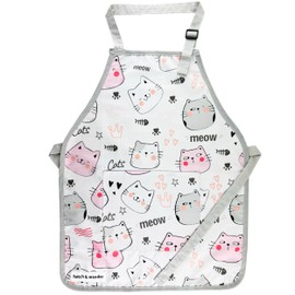 hatch & wander Kids Apron | Fun Kids Aprons for Cooking, Art Apron | Cat Apron | Girls Apron | Toddler Apron | Kids Painting Apron