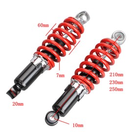 2PCS 210-230-250mm Front Shock Absorber Shocker Suspension for Quad ATV Dune Go Kart quad bike motorcycle spring damping (250mm)