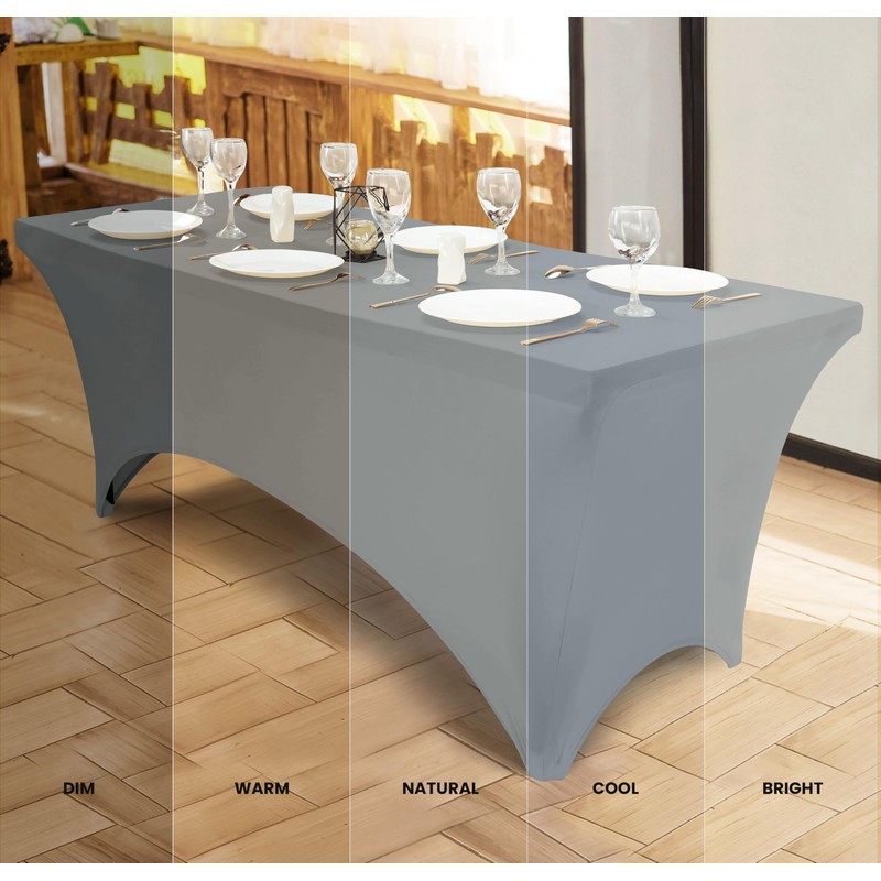 Utopia Kitchen Utopia Kitchen Spandex Tablecloth 10 Pack [6FT, Grey]