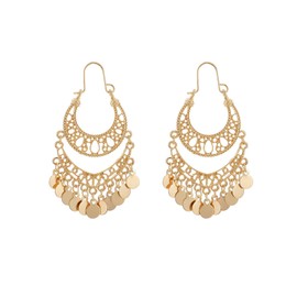 choice of all Bohemian Gold Coin Drop Earrings - Big Hoop Banjara Kuchi Belly Dance Chain Boho Gypsy Dangle Earrings