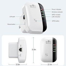 WiFi Extender & Signal Booster – Covers Up to 5000 Sq. Ft, Connects 52 Devices | Fast & Stable Internet | Easy 1-Key Setup | Ethernet Port & Alexa Compatible