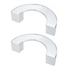Geesatis 2 Pcs Semicircle Cabinet Handles Wardrobe Drawer Nickel Brushed