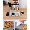Hitseon Couch Cup Holder Tray, Portable Silicone Acacia Wooden 2