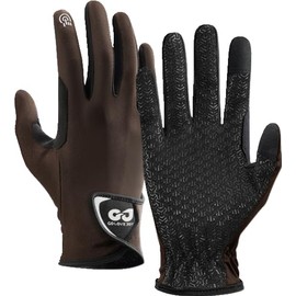 Nuibechenly Unisex Riding Gloves, Breathable, Non-Slip, All Seasons, Riding Gloves (Brown, S)