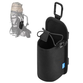 Xxerciz Water Bottle Holder for Backpack Shoulder Strap, Nylon Water Bottle Strap with Drawstring Carabiner, Portable Backpack Attachment Water Bottle Pouch for Hiking Walking Camping