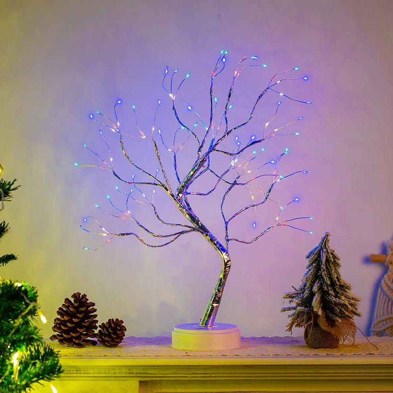 Decorative LED Shimmer Tree, 49 cm Mini Christmas Tree, Illuminated
