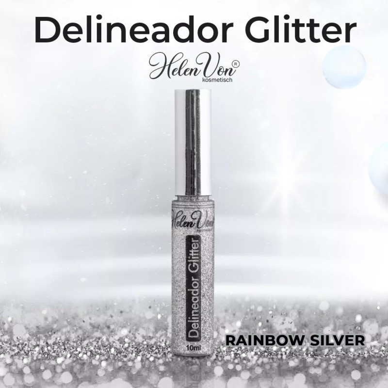 Helen Von Kosmetisch Delineador Glitter Liquido Larga Duracion Brocha Kit