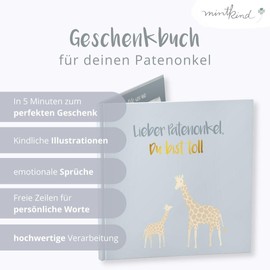 mintkind® "Lieber Patenonkel, Du bist toll" Gift Book for Godfather I Gift for Godfather I Picture Book Gift Godfather for Birthday or Christmas from Godchild Gift Idea