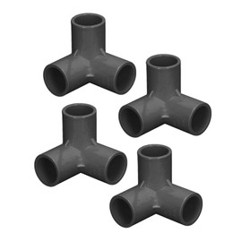 20mm PVC Pipe 10PCS 3 Way Pipe Fittings PVC Plastic Right Angle Tee Corner Connector 20mm Inner Diameter White (Black)