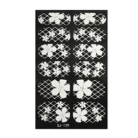 Wrapables Floral Fashionable Nail Art Stickers, Black and White