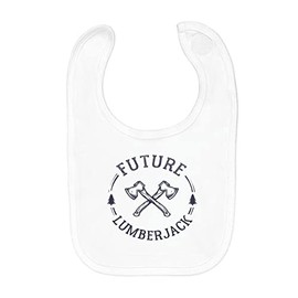 Fabulous Baby Bib Organic Cotton Future Lumberjack Lumberjack Forest Work, White