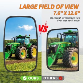 YnGia Tractor Mirrors, 2Pcs 12.6" x 7.6" Tractor Rear View Mirror Compatible with Kubota 3f260-53342 Replacement
