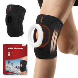MitButy Knee Support for Men & Women - Adjustable Knee Bandage with Open Patella & Patella Gel Pads - Knee Joint Brace Ideal for Running, Walking, Fitness, Joint Pain - Knee Sleeve