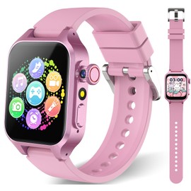 Smart Game Watch for Kids with 32 Games, Telescopic Camera, Pedometer, Alarm, Video, Music, Auidobook, Learn Card, Parental Control, Kids Wrist Watch for Ages 4-12 Girls Boys Chrismars Birthday Gifts