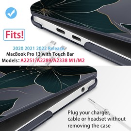 Mektron for MacBook Pro 13-inch Case 2022 2021 2020 Release A2338 M2 M1 A2289 A2251, Printed Plastic Hard Shell Cover for New MacBook Pro 13.3-inch Touch Bar Fits Touch ID，Floral C218