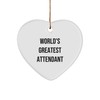 World's Greatest Attendant Heart Ornament, Funny Quote, Gift from Friends