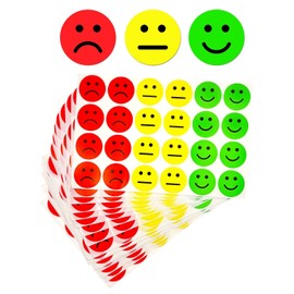 JZK 1200pcs Round red Yellow Green Traffic Light Smiley face Stickers, Emotions Stickers, Happy Smiling face Stickers, sad face Stickers, Reward Stickers, Mood Stickers, Good and Bad Sticker