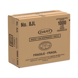 Dart 8JL White Vented Lid (Case of 1000)