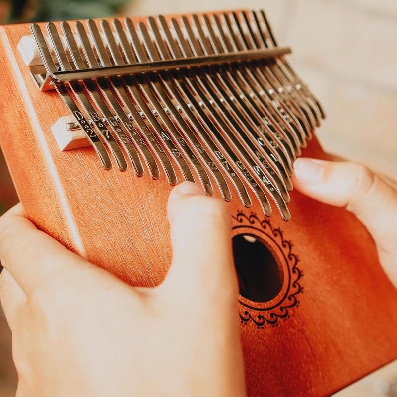 A-Star 21 Key Kalimba Thumb Piano with Mahogany Body -