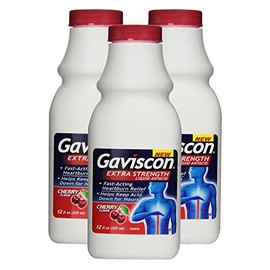 Gaviscon Extra Strength Liquid, Cherry, 12 Ounce(3 Pack)