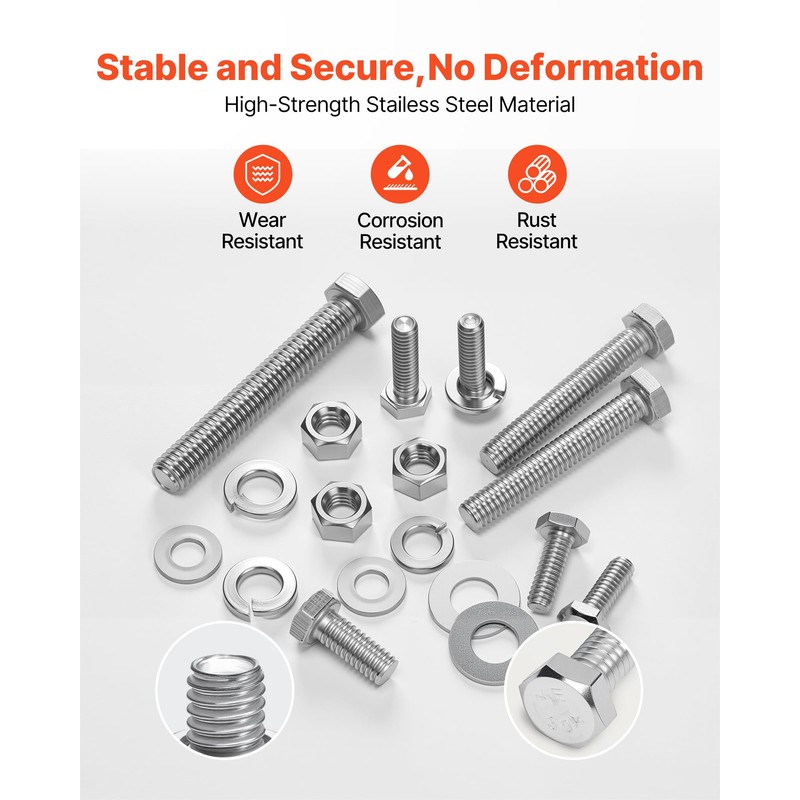 VEVOR 246 Pcs Bolts and Nuts Assortment Kit, Imperial Screws